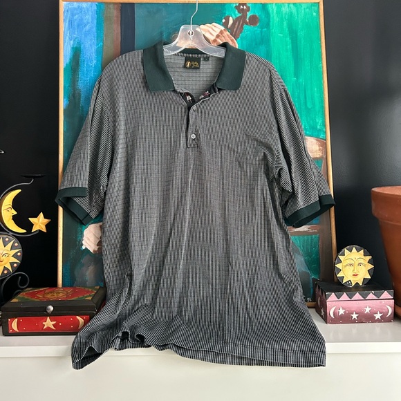 Bobby Jones Black and Dark Green Golf Polo Shirt Large - Picture 8 of 11
